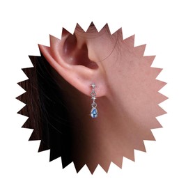 Cimenexe Bohemian Teardrop Crystal Dangle Earrings Silver Crystal Cz Drop Earrings Tiny Water Drop Cz Earrings Teardrop Rhinestone Stud Earrings Jewelry for Women and Girls Gifts