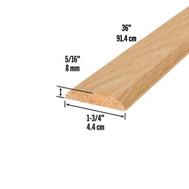 M-D Building Products 11882 1-3/4 in. x 5/16 in. x 36 in. Natural Hardwood Flat-Profile Threshold for Doorways