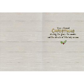 LPG Greetings The Nativity with Holly Border : Annie LaPoint Religious Christmas Card