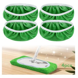 AIPWEYT Store Pack of 4 Microfibre Floor Cloths Reusable for Sweeper Mop, Washable Mop Cloth for Wet and Dry Use, for Cleaning Hard Floors, Wooden Floors, 25.4 x 11.5 cm