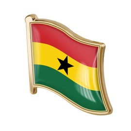 vmcoatdu Ghana Flag Pin Badge International Travel Brooch Metal Alloy Souvenir Pin for Hat Clothes Backpack (Ghana)