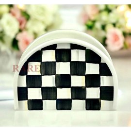 MacKenzie-Childs MacKenzie Childs Enamel Courtly Check Napkin Holder New No Box