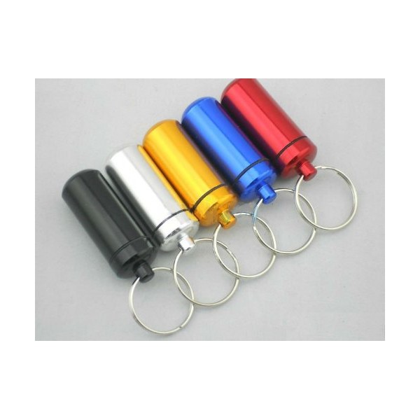 Pill Holder Keyring Keychain -- Airtight & Waterproof -- Store