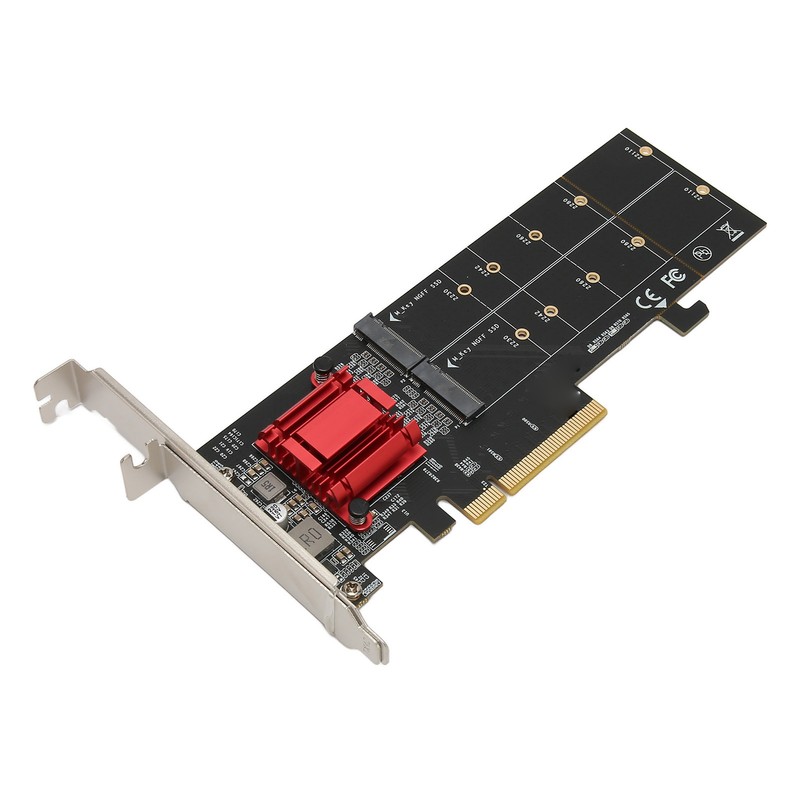 Dual M.2 PCIe NVMe Adapter with PCIe Bifurcation Function SSD