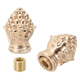 PATIKIL 30 x 20mm Lamp Finials Caps Knob, 2 Set Solid Lamp Shade Top Decoration Screw Cap Nuts with Brass Reducing Adapter for Table Lamps Floor Lamps, Rose Gold Tone