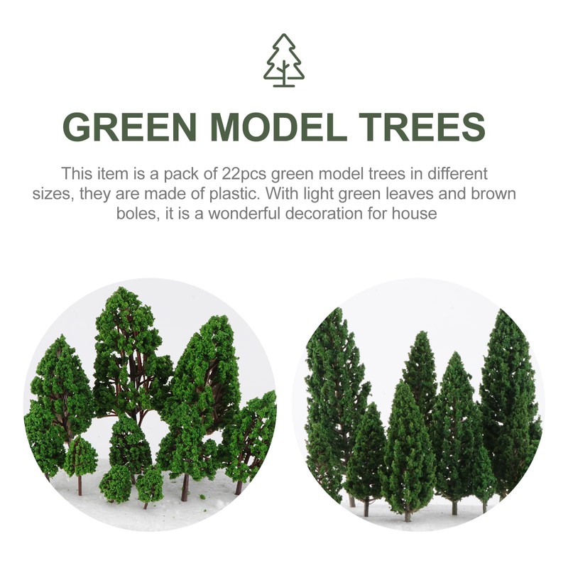 NUOLUX 22pcs Green Mini Tree Set Scenery Architectural Landscape Model