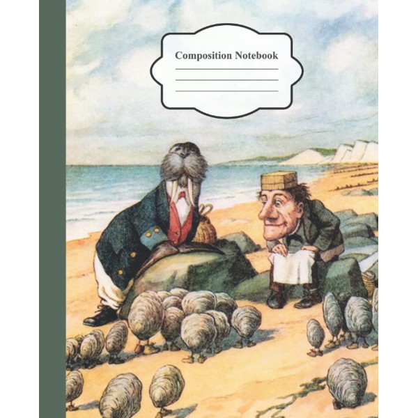 Composition Notebook Wide College Ruled: Alice in Wonderland Illustration |