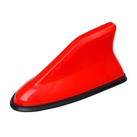 Car Shark Fin Antenna Cover, Roof Aerial Base AM/FM Radio Signal for Car SUV Truck, Vehicle Shark Fin Shape Cover with Adhesive Tape, Car Accessories Antenna Replacement Fits Most Cars (Red)
