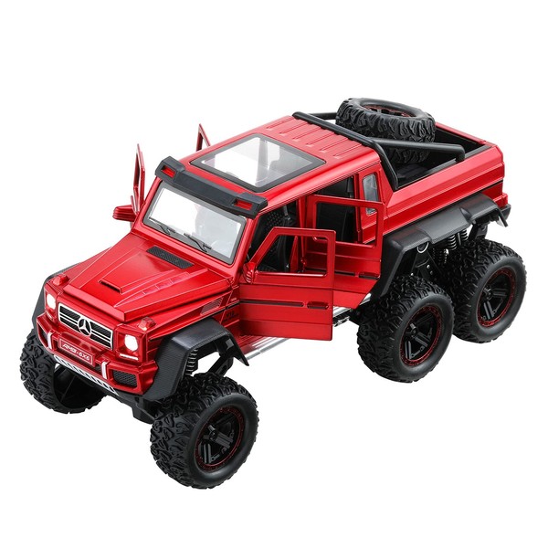 YHXKJ Truck Toys with Lights and Sounds,Metal Model Pickup Truck Toy car for Boys Truck for 4+ Year Old Gift (red)