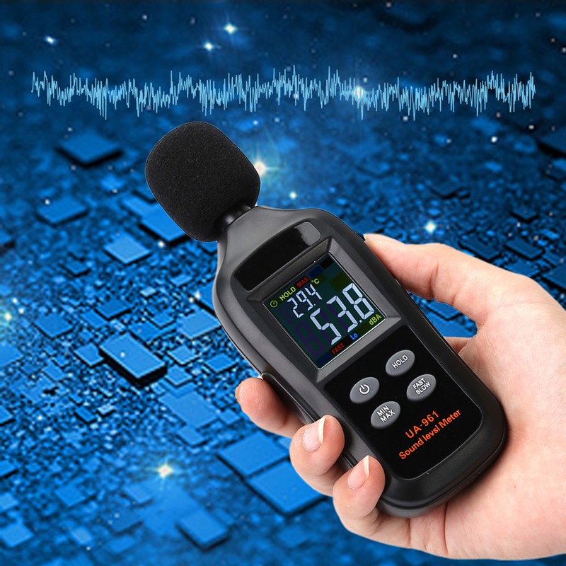 UA961 Black Portable Handheld Digital Sound Level Meter Noise Tester