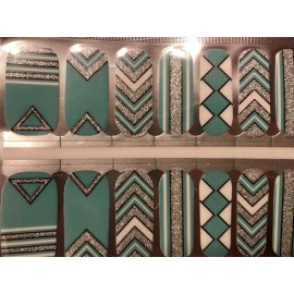 Unbranded Color Nail Polish Strips, 16ct . GLITTER MINT EVEREST!  GORGEOUS!!!