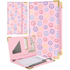 Slohif Server Book for Waitress Cute Serving Books with Zipper Pocket Accessories Leather Server Check Book Restaurant Waiter Server Booklet Organizer Ticket Book Holder