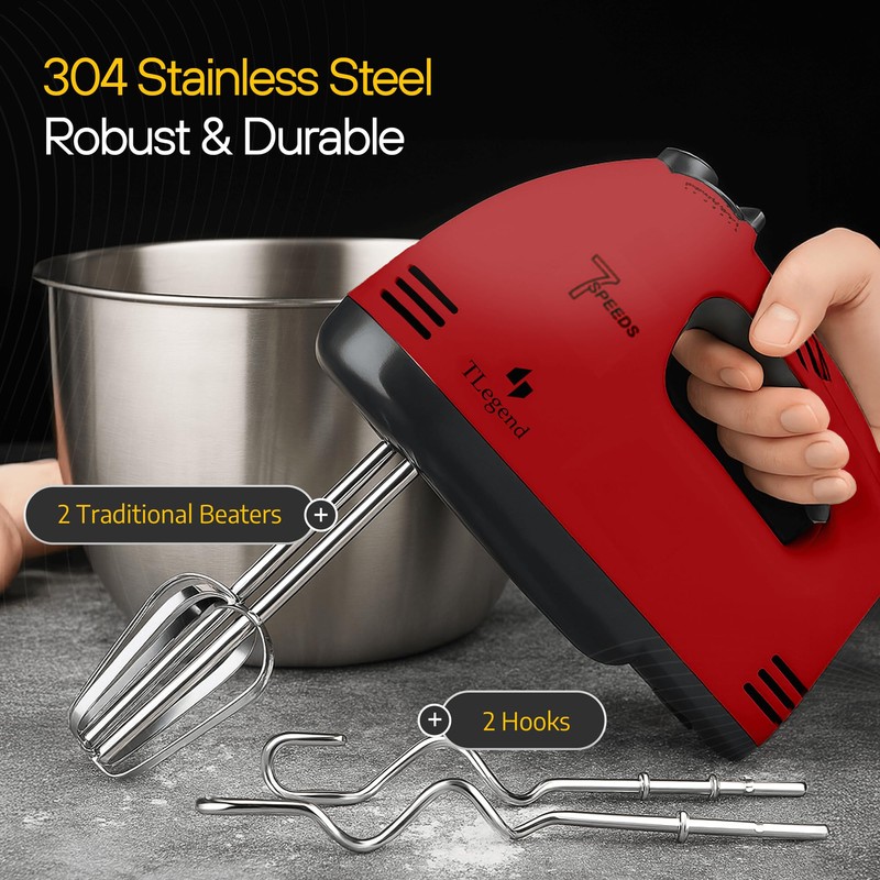 TechnoLegend Hand Mixer Electric Handheld – 7 Speed Ultra Power