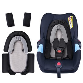 COOLBEBE Upgraded 3-in-1 Babybody Support & Strap Covers Set for Newborn Infant - Extra Soft Car Seat Insert Cushion Pad, Perfect for Carseats, Strollers, Swing, Black