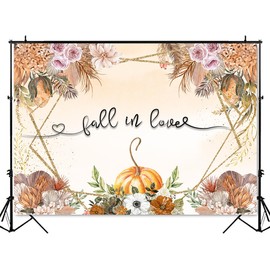 ANSHUHAI - Decoración para despedida de soltera, decoración de otoño o boda, decoración de otoño, hojas de otoño, despedida de soltera, fondo de fotografía, calabaza, decoración de despedida de soltera, decoración de despedida de soltera, (7.5 x 5 pies)