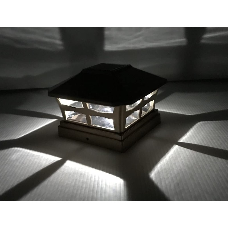 JAYXC HOME 4-Pack Solar Unique Charm Outdoor Post Cap LED