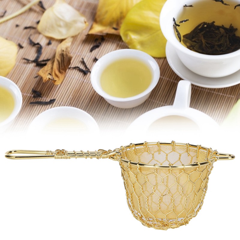 Copper Tea Infuser Strainer Reusable Loose Leaf Teapot Filter with