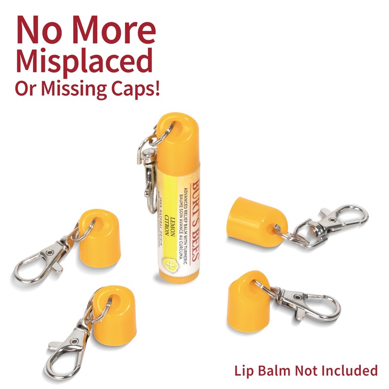 9 Pcs Keychain Cap - Chapstick Holder For Burt's Bees