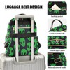 Yasala Women Fashion Backpack Green Aliens Face Sturdy Daily Bag