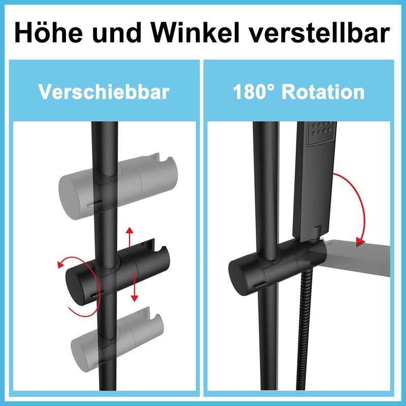 JOHO Hand Shower Holder Adjustable Shower Holder for Shower Columns