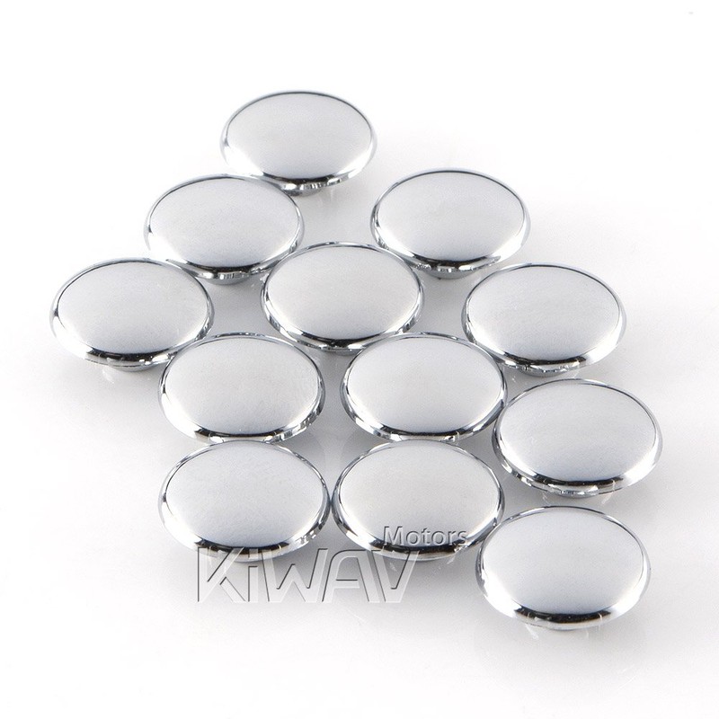 KiWAV motorcycle round bolt cap screw cover plug chrome for