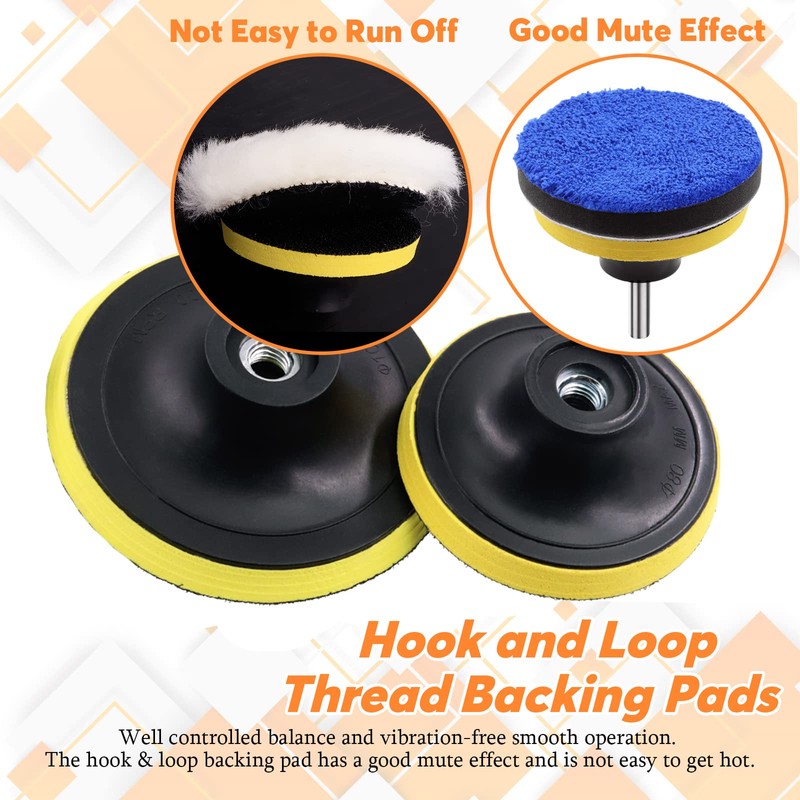 Rustark 10Pcs Polishing Wheel Wool Buffing Pad Microfiber Pads Assortment