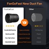 FanGoFast 6 Inch Inline Duct Fan 345CFM Airflow with Stepless