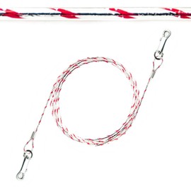 1x 1.5m Reflective Dog Tie Out Cables for Dogs – 3mm Thick, Heavy Duty, PVC Cover, Camping Accessories, Outdoor Use with Anchor Stake – Ideal for Small & Medium Dogs (5ft, RED)