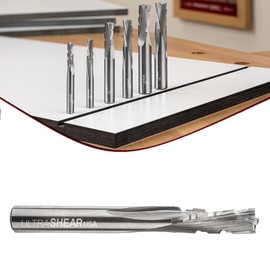 Ultra-Shear Phenolic Chip Breaker Router Bit, Super-C Solid Carbide, 3-Flute, Down Cut - 1/4" CD | 1/4" SH | 3/4" CL | 2-1/2" OL - US2075DPCB