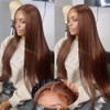 FTQZKEY 24 Inch Wear and Go Glueless Wigs Human Hair