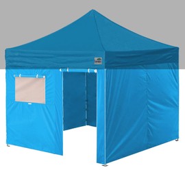 Eurmax USA Full Zippered Walls for 10 x 10 Easy Pop Up Canopy Tent,Enclosure Sidewall Kit with Roller Up Mesh Window and Door 4 Walls ONLY,NOT Including Frame and Top (Sky Blue)