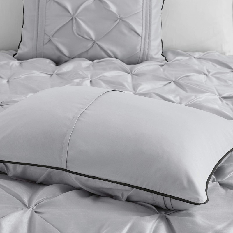 Madison Park MP10-2577 Laurel 7 Piece Comforter Set, Full Grey