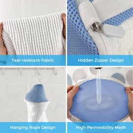 CNMTCCO Pack of 2 Shoe Wash Bags, Washing Machine, Shoes Wash Bag, All-Round Cleaning, Reusable Laundry Bag Shoes for Washing Machine with Hidden Zip, Laundry Net for Trainers