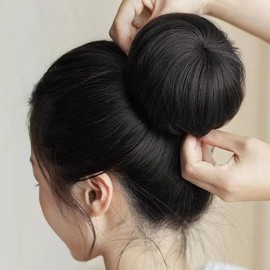 언니네 가발 똥머리 헤어망 가발(내추럴블랙) Sister's Wig Bun Hair Net Wig (Natural Black)