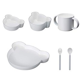 tak KIDS DISH Gift Box Cutlery Bear Gray JTN-1011-GY/Tuck Kids Dish, Dishwasher Safe (Gray), Children's Tableware