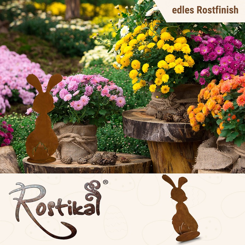 Rostikal Easter Bunny Berti Patina Decoration Idea for Easter, brown,