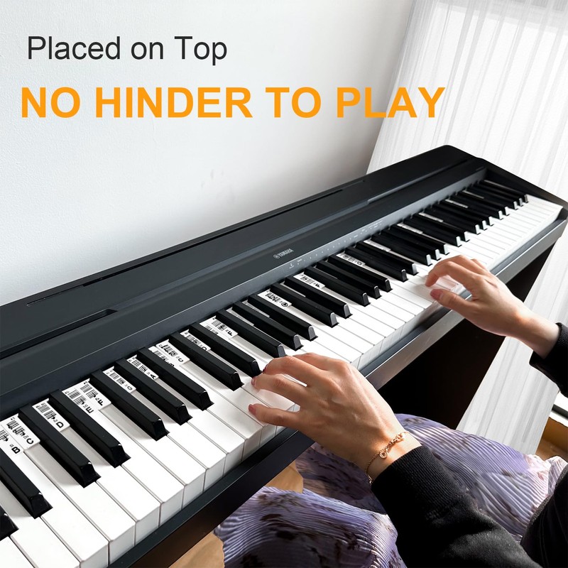 Removable Piano Keyboard Note Labels, Silicone Piano Notes Stickers Guide