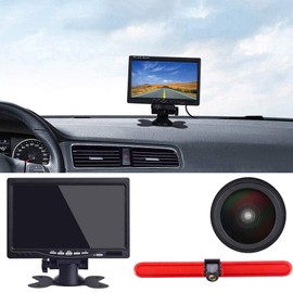 Super HD Car Brake Light Reversing Camera Set with 7 Inch LCD Monitor Replacement for VW Multivan T5 Camper T6 High Roof / Caravelle Campmobil 7E 7H SG SH/Seat Arosa 6H/Lupo Diesel Petrol Hatch FWD I
