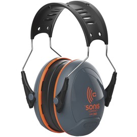 JSP SonisCompact Adjustable Ear Defenders SNR 32 (AEB030-0AY-000), grey / orange, one size