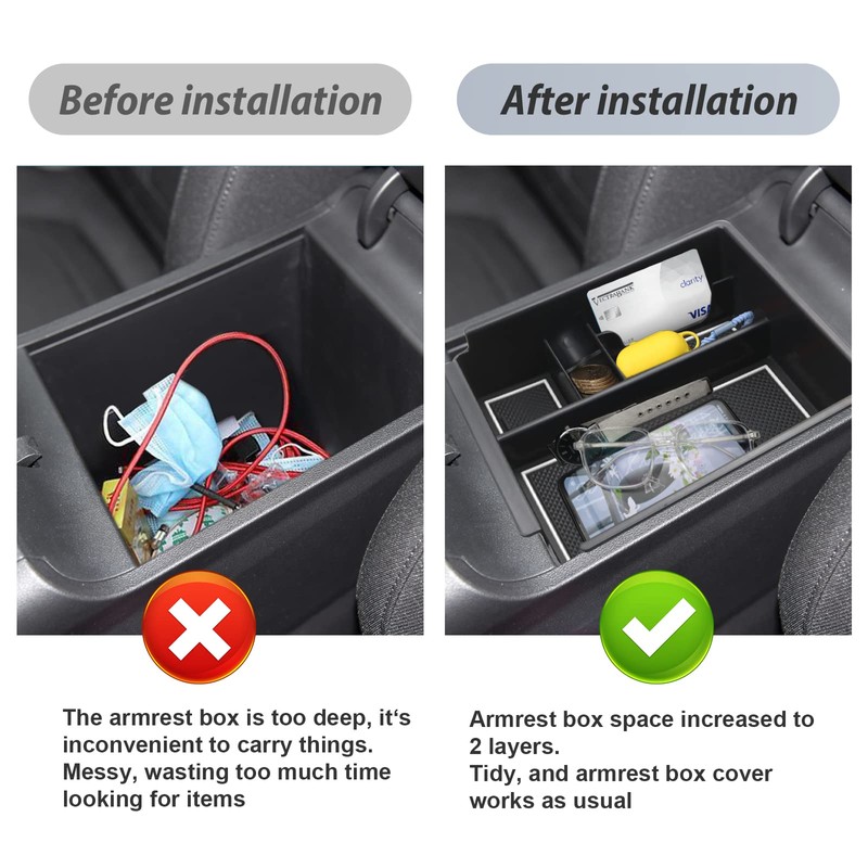 SKTU Central Armrest Storage Box compatible with Hyundai Tucson NX4
