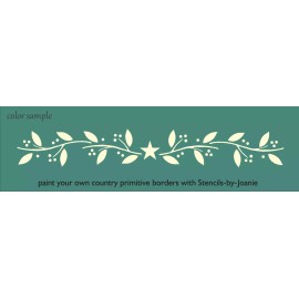 Stencils by Joanie 4x24" Stencil Prim Vine Twig Berry Branch Berries Wall Stair Step Riser Door DIY