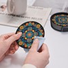 Famame 6 Pcs Mexican Floral Navajo Pattern Leather Coasters for