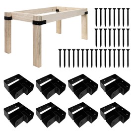 Workbench Brackets Kit, 4pcs Heavy Duty Work Bench Corner Bracket for 2x4 (Actual 1.5"x3.5") Wood, 3-Way Right Angle Corner Brackets for DIY Custom Work Table