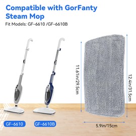 LncBoc Steam Replacement Mop Pads Compatible with GorFanty GF-6610B/GF-6610 Steam Mop, Washable & Reusable Microfiber Steam Mop Cloth for All Types of Floors