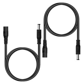 HayEastdor 2PCS 3.3FT(1m) 12V DC Power Extension Cable 5.5mm x 2.1mm DC Power Adapter Extension Cord HE043-2