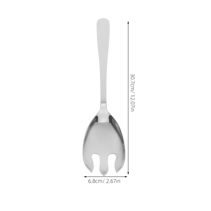 iplusmile 2pcs Stainless Steel Salad Server Set Elongated Thickened Fork