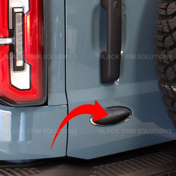 Black Trim Solutions Matte Black DECAL Rear Tailgate Overlay Emblem