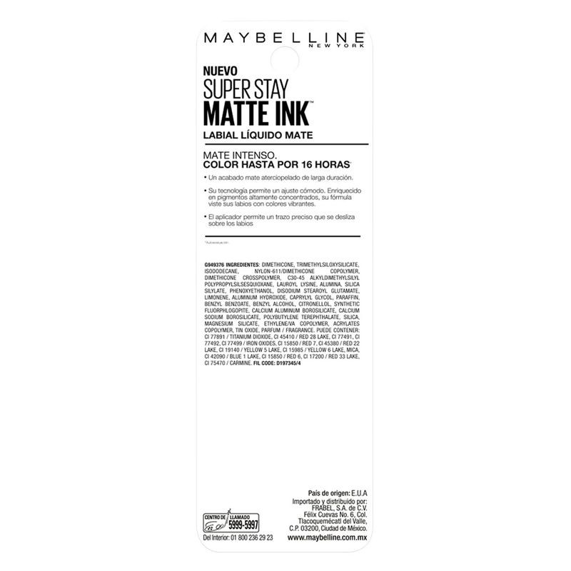 Labial Líquido Maybelline New York Super Stay Matte Ink Lover