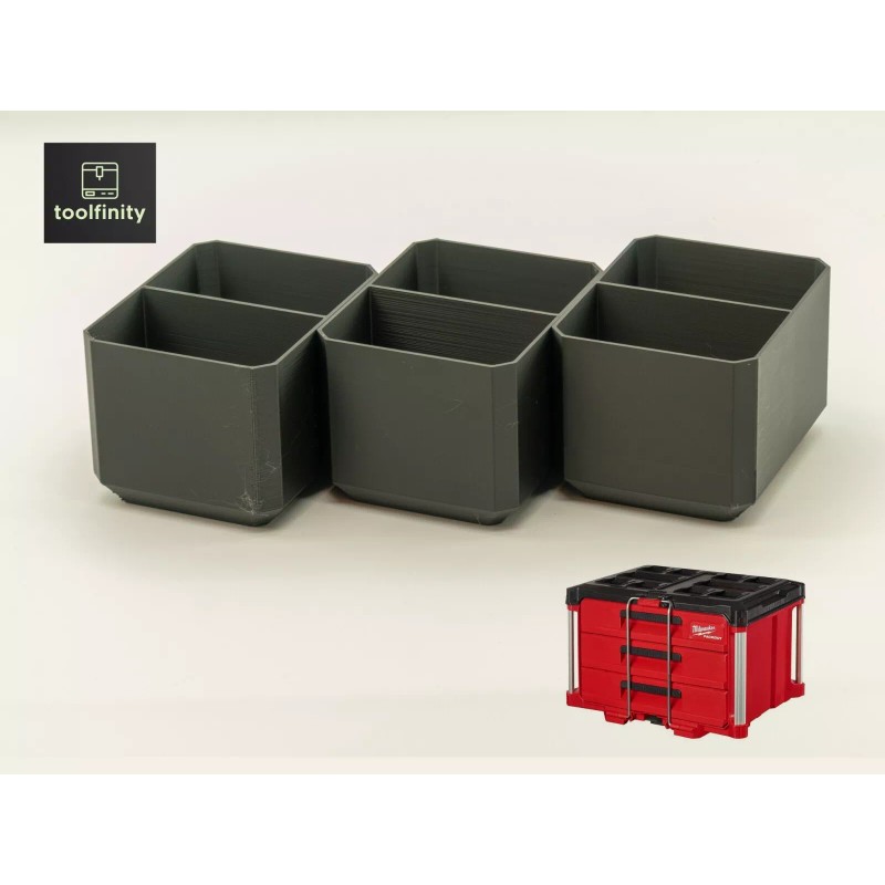 For Milwaukee (3-Pack) Bins for Milwaukee PACKOUT 3-Drawer Toolbox Organizer