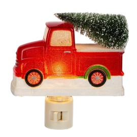 MIDWEST-CBK Red Pickup Truck with Snowy Tree Holiday Night Light Electric Acrylic